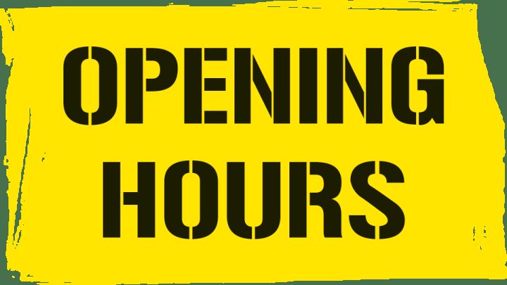 2021 Opening Hours